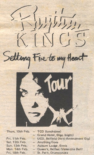 (February 1982 Tour Advert)